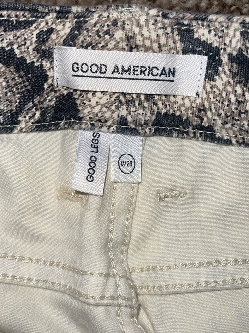 Good American Good Legs Snake Print Skinny Jeans Size 8 / 29 - Picture 3 of 4